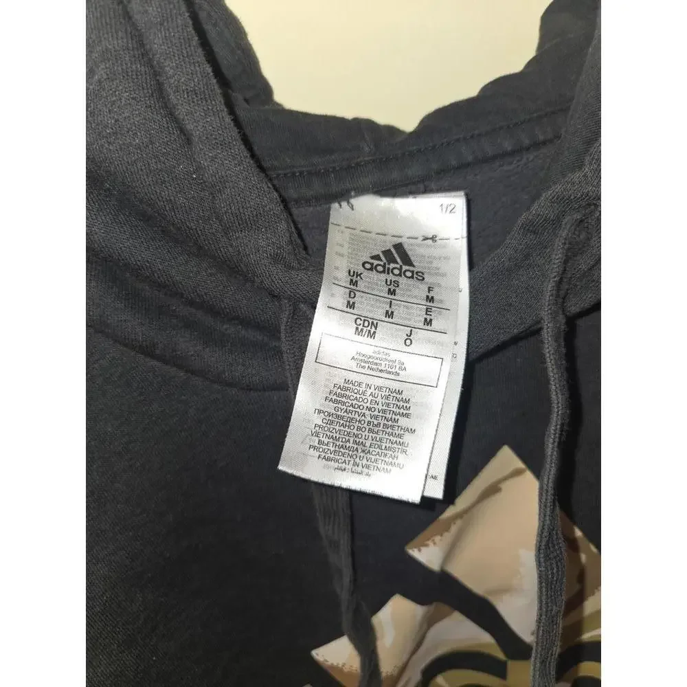 Adidas Black Hoodie with camo Logo, Men's Medium